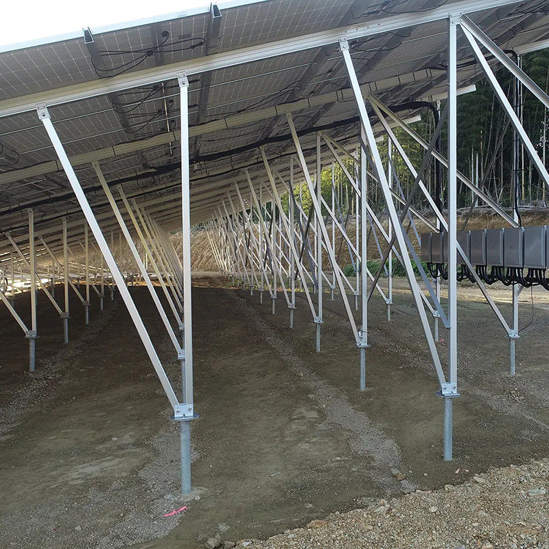 Fundação de concreto resistente à corrosão em solo suportes de montagem de painéis solares para ajuste de ângulo de inclinação