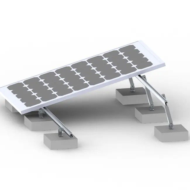 Sistema de montagem de painéis solares de aço ligado para instalação solar em telhado plano e em solo