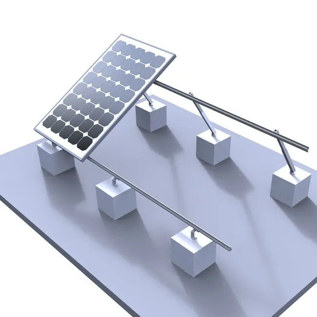 Sistema de montagem de painéis solares de aço ligado para instalação solar em telhado plano e em solo