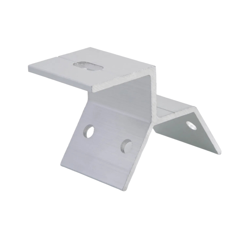 Braçadeira de Liga de Alumínio com Parafusos Duplos e Garra Serrilhada para Fixação Estrutural Resistente a Vibrações - Braçadeira para Telhado Solar