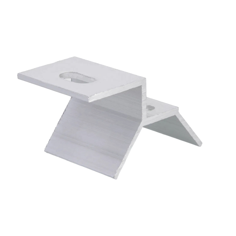 Braçadeira de Liga de Alumínio com Parafusos Duplos e Garra Serrilhada para Fixação Estrutural Resistente a Vibrações - Braçadeira para Telhado Solar