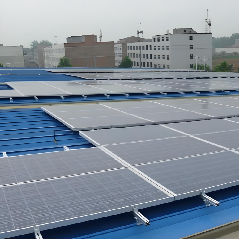 Suportes de Montagem de Painéis Solares para Telhados de Chapa Metálica com Costura Vertical Anti-Corrosão Instalação Rápida Personalizável