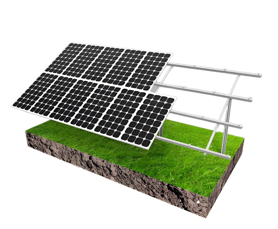 Suportes de montagem de painéis solares em alumínio, sistema de montagem no solo com um único poste, oferecendo uma solução estável para instalações solares em campo aberto