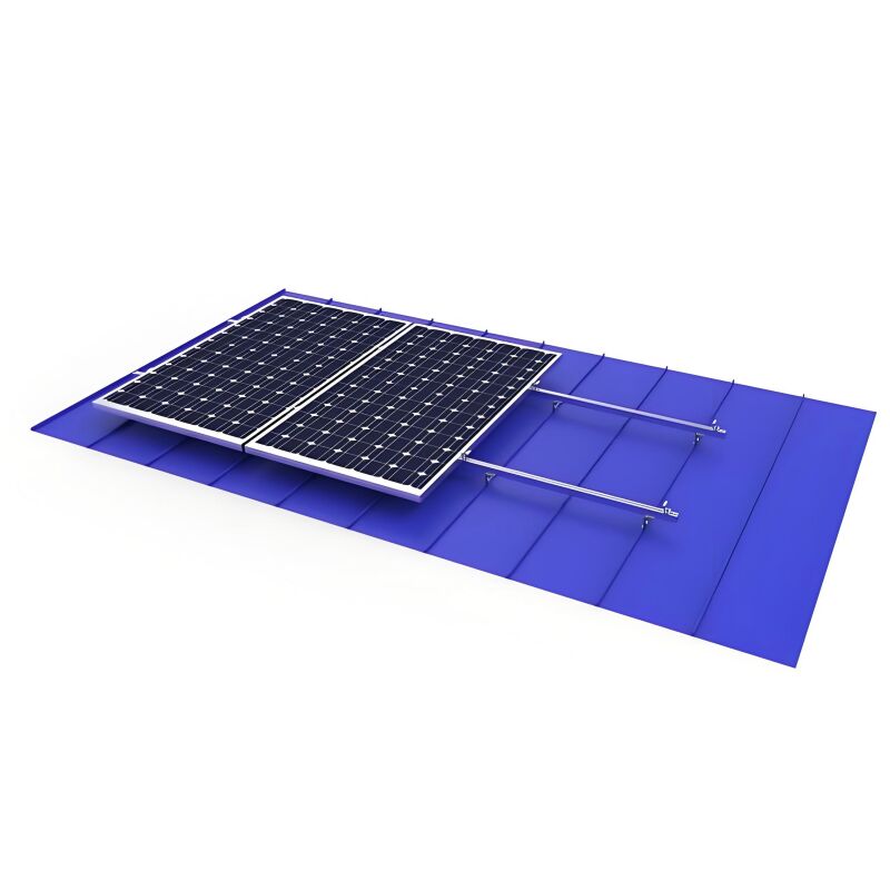 Suportes de montagem de painéis solares em alumínio anodizado, oferecendo soluções de montagem flexíveis para diferentes tipos de painéis solares e locais de instalação.