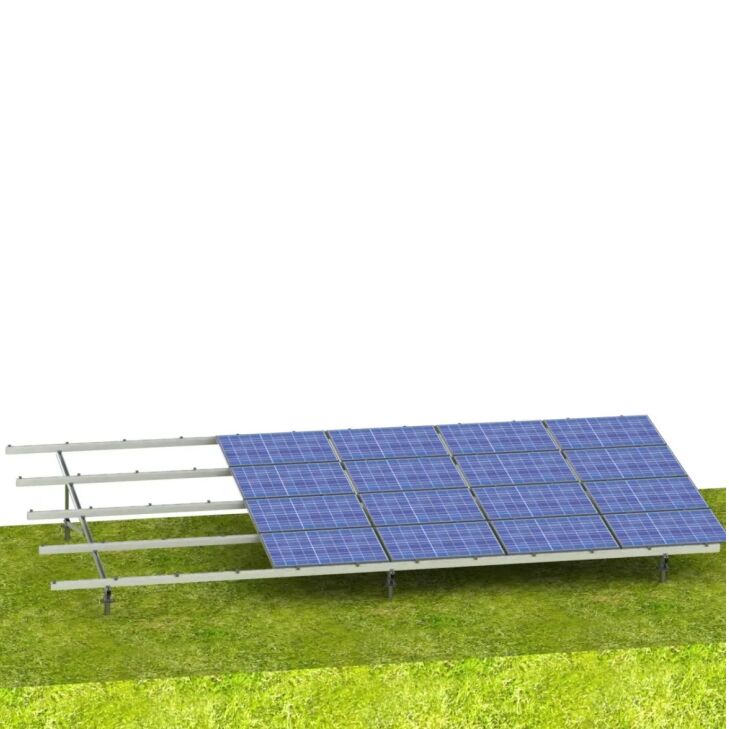 Suportes de montagem de painéis solares em alumínio, sistema de montagem no solo com um único poste, oferecendo uma solução estável para instalações solares em campo aberto