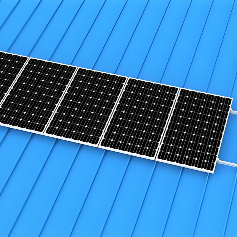 Suportes de montagem de painéis solares em alumínio anodizado, oferecendo soluções de montagem flexíveis para diferentes tipos de painéis solares e locais de instalação.